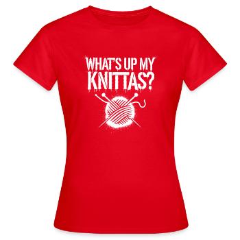 Humour créatif pour les amateurs de tricot - T-shirt Femme - rouge - Devant - AI Model Female 172 dark (172cm)