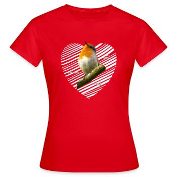 Rotkehlchen süß lieblich - Frauen T-Shirt - Rot - Vorne - AI Model Female 172 dark (172cm)