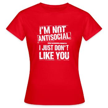 Gardez vos distances – opinion honnête - T-shirt Femme - rouge - Devant - AI Model Female 172 dark (172cm)