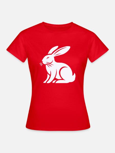 hase kaninchen - T-shirt dam - röd
