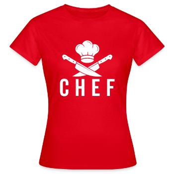 Chefkoch - Frauen T-Shirt - Rot - Vorne - AI Model Female 172 dark (172cm)