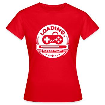 Loading Please Wait - Women's T-Shirt - red - Front - AI Model Female 172 dark (172cm)