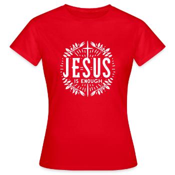 Jesus is Enough - Women's T-Shirt - red - Front - AI Model Female 172 dark (172cm)