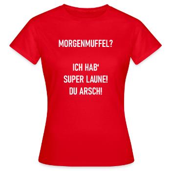 Morgenmuffel - Frauen T-Shirt - Rot - Vorne - AI Model Female 172 dark (172cm)