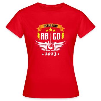 Schulkind Ab-Cd - Frauen T-Shirt - Rot - Vorne - AI Model Female 172 dark (172cm)