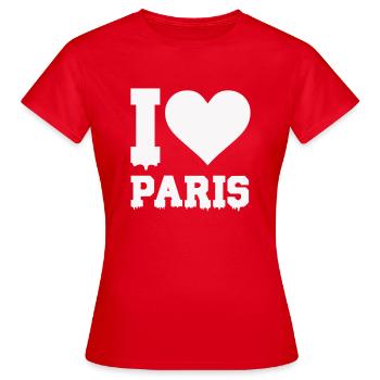 i love paris - Frauen T-Shirt - Rot - Vorne - AI Model Female 172 dark (172cm)