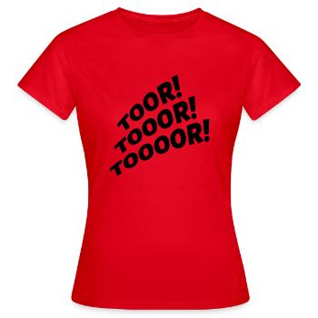 tor design - Frauen T-Shirt - Rot - Vorne - AI Model Female 172 dark (172cm)