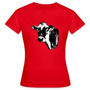 Jersey Cow (White backing) - Women's T-Shirt - red - Front - AI Model Female 172 dark (172cm)