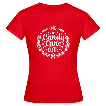 Zuckerstange Süße - Frauen T-Shirt - Rot - Vorne - AI Model Female 172 dark (172cm)
