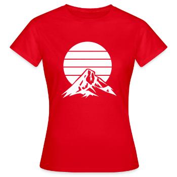 mountains mountains - Women's T-Shirt - red - Front - AI Model Female 172 dark (172cm)