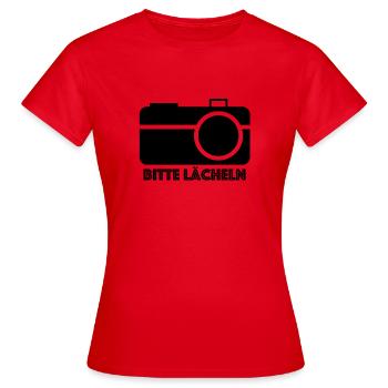 Bitte Lächeln - Frauen T-Shirt - Rot - Vorne - AI Model Female 172 dark (172cm)