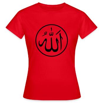 Allah Symbol im Kreis - Frauen T-Shirt - Rot - Vorne - AI Model Female 172 dark (172cm)