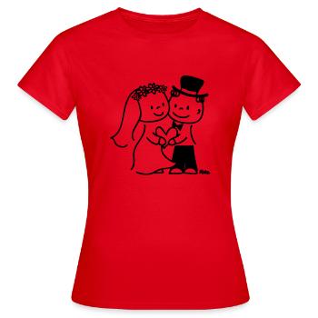 Brautpaar - Frauen T-Shirt - Rot - Vorne - AI Model Female 172 dark (172cm)