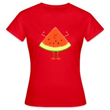 M. Melon - T-shirt Femme - rouge - Devant - AI Model Female 172 dark (172cm)