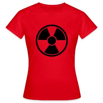 Atom kern energie nuclear - Frauen T-Shirt - Rot - Vorne - AI Model Female 172 dark (172cm)