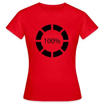 Loading bar, Preload, Bar, load, computer, !00% - Women's T-Shirt - red - Front - AI Model Female 172 dark (172cm)
