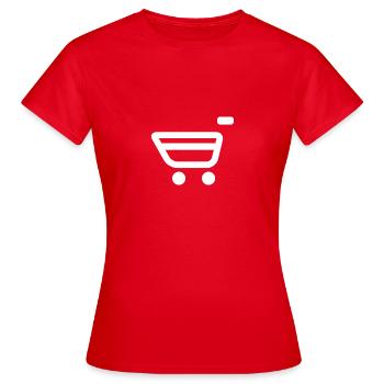 Icône de panier blanc - T-shirt Femme - rouge - Devant - AI Model Female 172 dark (172cm)