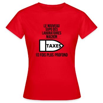 le nouveau supo Macron humour homme femme cadeau - T-shirt Femme - rouge - Devant - AI Model Female 172 dark (172cm)