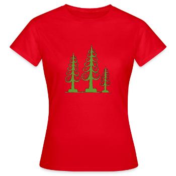 Span tree, carved tree - Women's T-Shirt - red - Front - AI Model Female 172 dark (172cm)