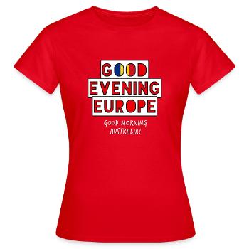 Eurovision Song Contest Romania - Women's T-Shirt - red - Front - AI Model Female 172 dark (172cm)