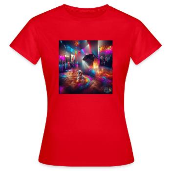 A walk through the robot mind: Disco Dog - Women's T-Shirt - red - Front - AI Model Female 172 dark (172cm)