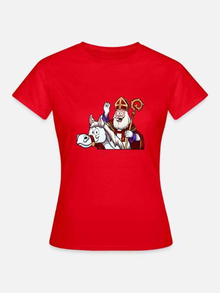 Sankt Nikolaus zu Pferd - Frauen T-Shirt - Rot
