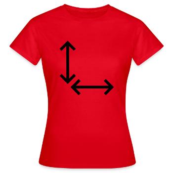 Höhe Breite Maße Abmessung Icon Symbol Zeichen - Frauen T-Shirt - Rot - Vorne - AI Model Female 172 dark (172cm)