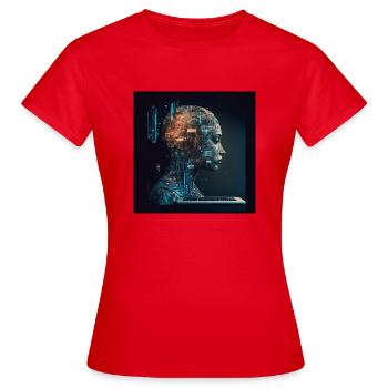 Robot IA - T-shirt Femme - rouge - Devant - AI Model Female 172 dark (172cm)