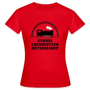 dampflok dampflokomotive eisenbahn - Frauen T-Shirt - Rot - Vorne - AI Model Female 172 dark (172cm)