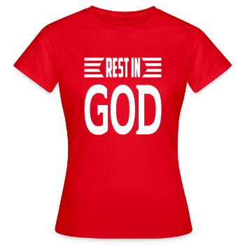 Repose en Dieu - T-shirt Femme - rouge - Devant - AI Model Female 172 dark (172cm)