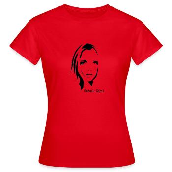rebel girl - girl power - Streetart Stencil Style - T-shirt Femme - rouge - Devant - AI Model Female 172 dark (172cm)