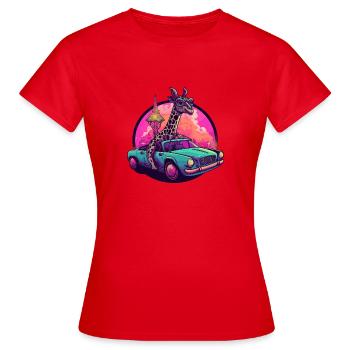 Road Trip de la girafe - T-shirt Femme - rouge - Devant - AI Model Female 172 dark (172cm)