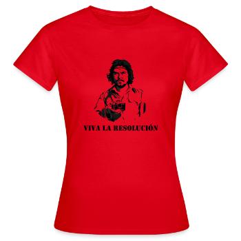Viva la Resolución - Es lebe die Auflösung! - Frauen T-Shirt - Rot - Vorne - AI Model Female 172 dark (172cm)
