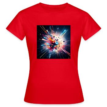 explosion abstraite geometrique - T-shirt Femme - rouge - Devant - AI Model Female 172 dark (172cm)