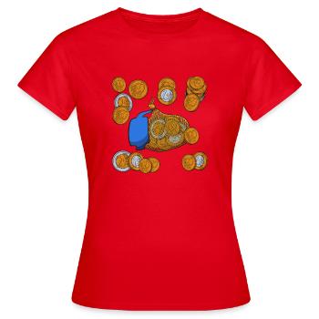 Pièces de monnaie en chocolat de la Saint-Nicolas - T-shirt Femme - rouge - Devant - AI Model Female 172 dark (172cm)