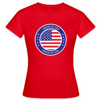 made in the USA - Frauen T-Shirt - Rot - Vorne - AI Model Female 172 dark (172cm)