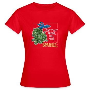 Peacock Colorful Sparkle Funny Gift Bird Saying - Women's T-Shirt - red - Front - AI Model Female 172 dark (172cm)