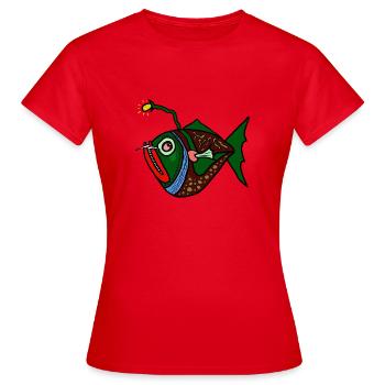 Fisch anglerfisch - Frauen T-Shirt - Rot - Vorne - AI Model Female 172 dark (172cm)
