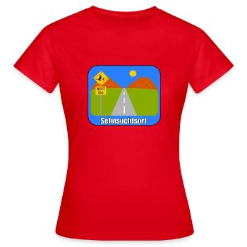 Un lieu de nostalgie - T-shirt Femme - rouge - Devant - AI Model Female 172 dark (172cm)
