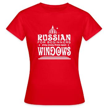 Russe pour débutants - Restez à l’écart de Windows - T-shirt Femme - rouge - Devant - AI Model Female 172 dark (172cm)