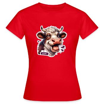 Kuh lustig alles klar - Frauen T-Shirt - Rot - Vorne - AI Model Female 172 dark (172cm)