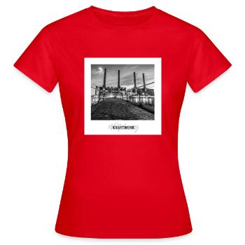 Wolfsburg Kraftwerk - Frauen T-Shirt - Rot - Vorne - AI Model Female 172 dark (172cm)