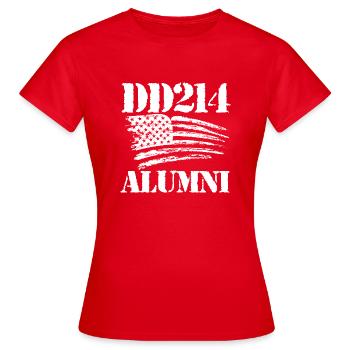 DD214 Alumni - Journée des anciens combattants patriotiques - T-shirt Femme - rouge - Devant - AI Model Female 172 dark (172cm)