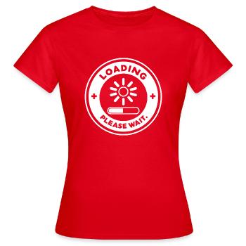 Loading Please Wait - Women's T-Shirt - red - Front - AI Model Female 172 dark (172cm)