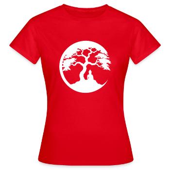 Buddha, Zen-Kreis - Frauen T-Shirt - Rot - Vorne - AI Model Female 172 dark (172cm)