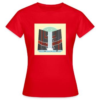 Le magma rencontre l’eau - T-shirt Femme - rouge - Devant - AI Model Female 172 dark (172cm)