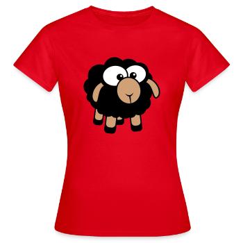 Black Sheep Small Cute Cute Lamb Cool Comic - Women's T-Shirt - red - Front - AI Model Female 172 dark (172cm)