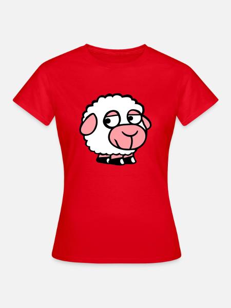 Schaf Traurig Schüchtern Introvertiert Unglücklich - Frauen T-Shirt - Rot