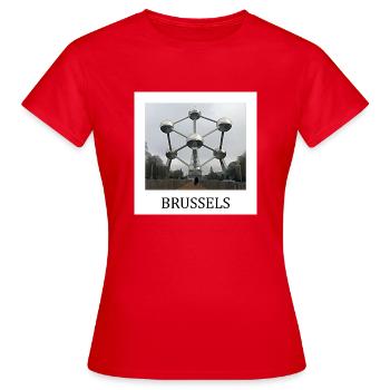 Brussels Atomium - Women's T-Shirt - red - Front - AI Model Female 172 dark (172cm)