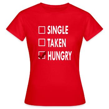 SINGLE HUNGRY - T-shirt Femme - rouge - Devant - AI Model Female 172 dark (172cm)
